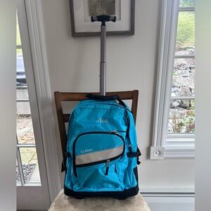 L.L. Bean Turquoise Rolling Backpack